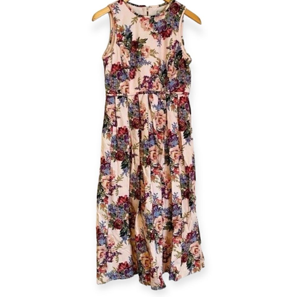 Vintage Misty Lane Floral Sleeveless Dress Size 4